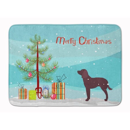 Carolines Treasures American Water Spaniel Christmas Tree Machine Washable Memory Foam Mat BB2919RUG